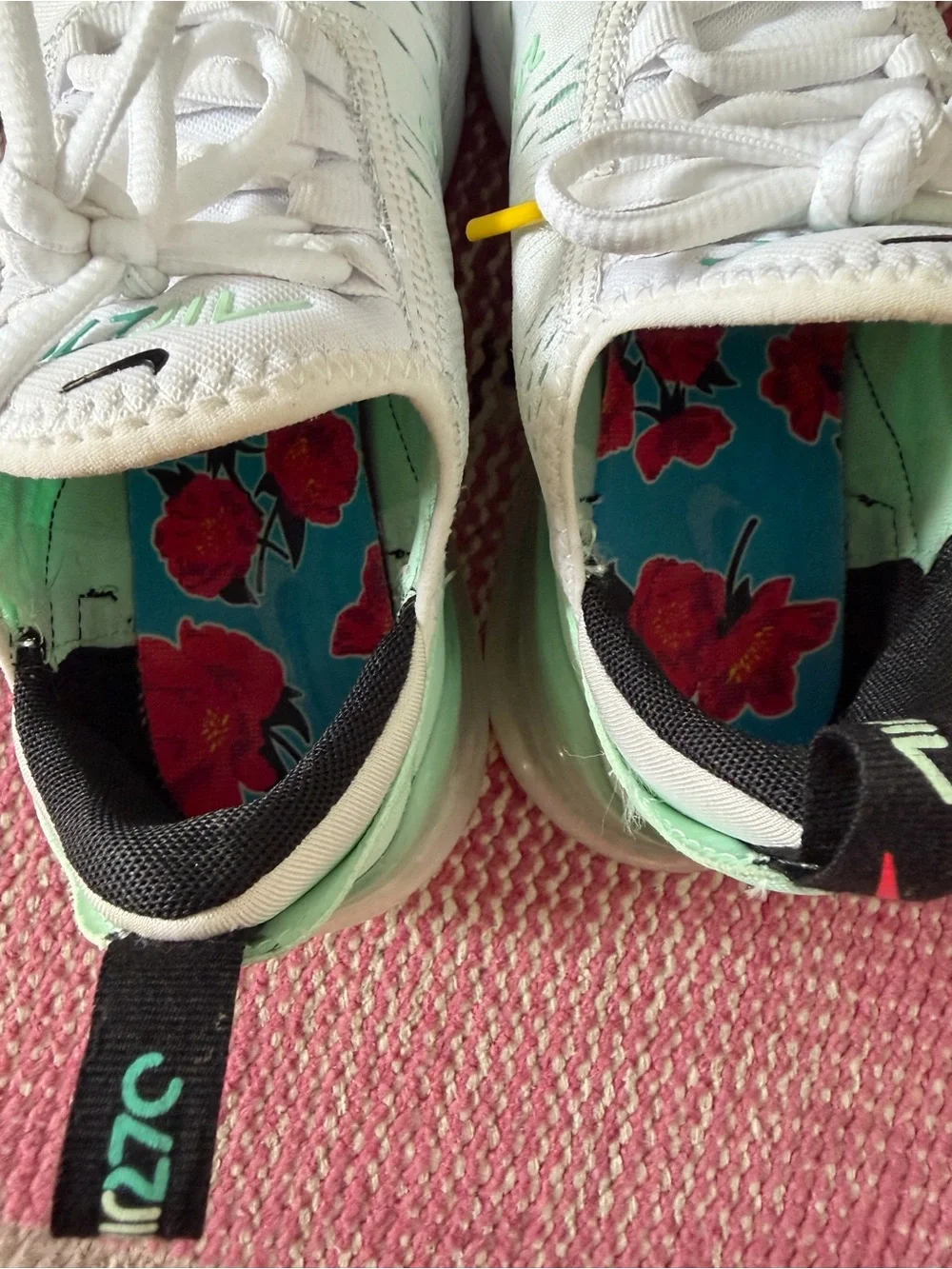 Nike Air Max 270 White & Mint Athletic Sneakers
